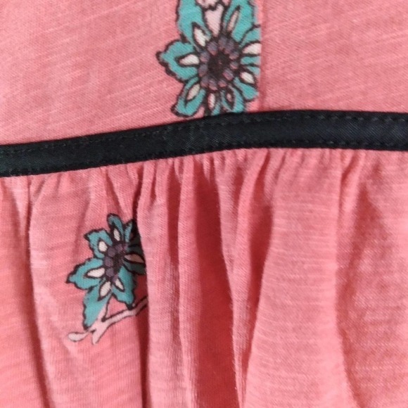 Lucky Brand Coral Pink Floral Peasant Top - Picture 13 of 14